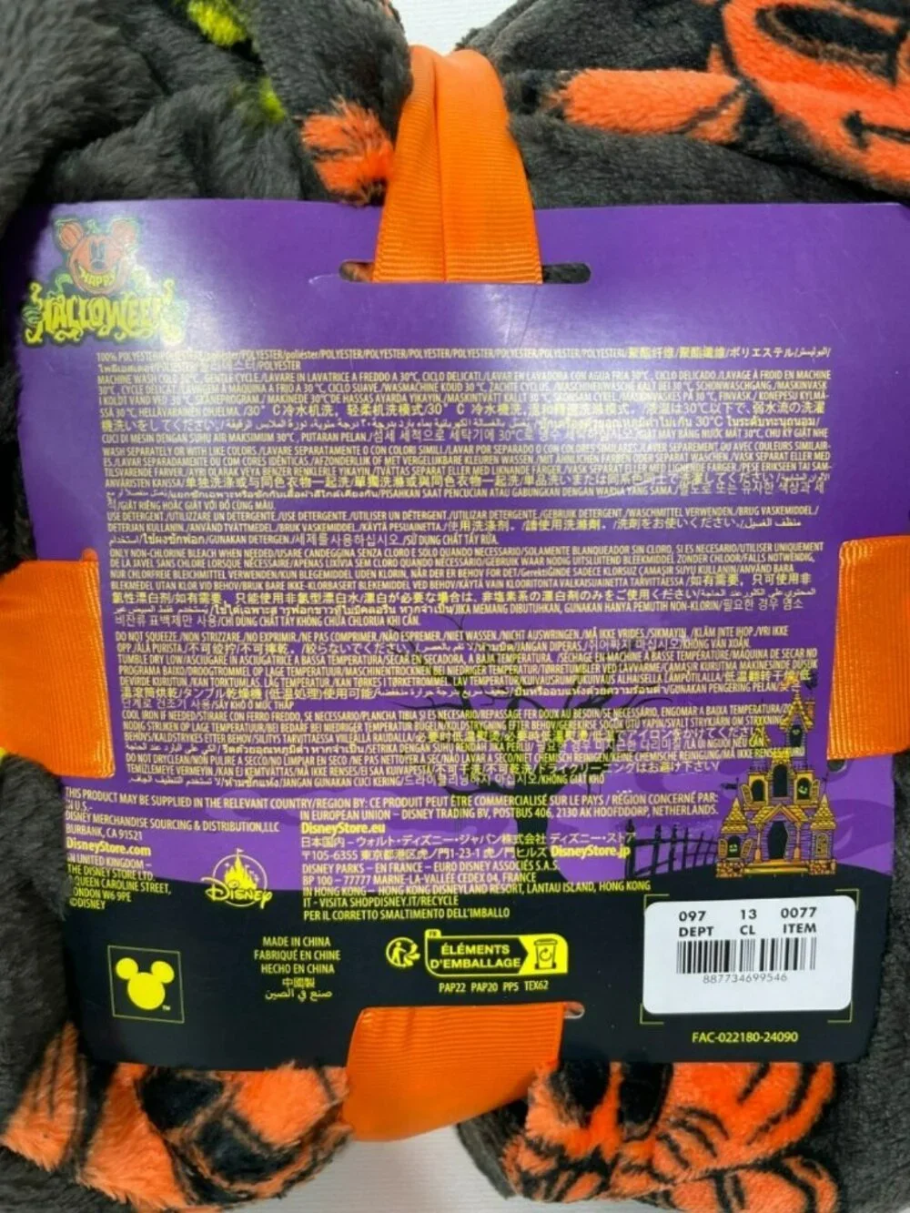 Disney Mickey & Minnie Halloween Plush Throw Blanket 50